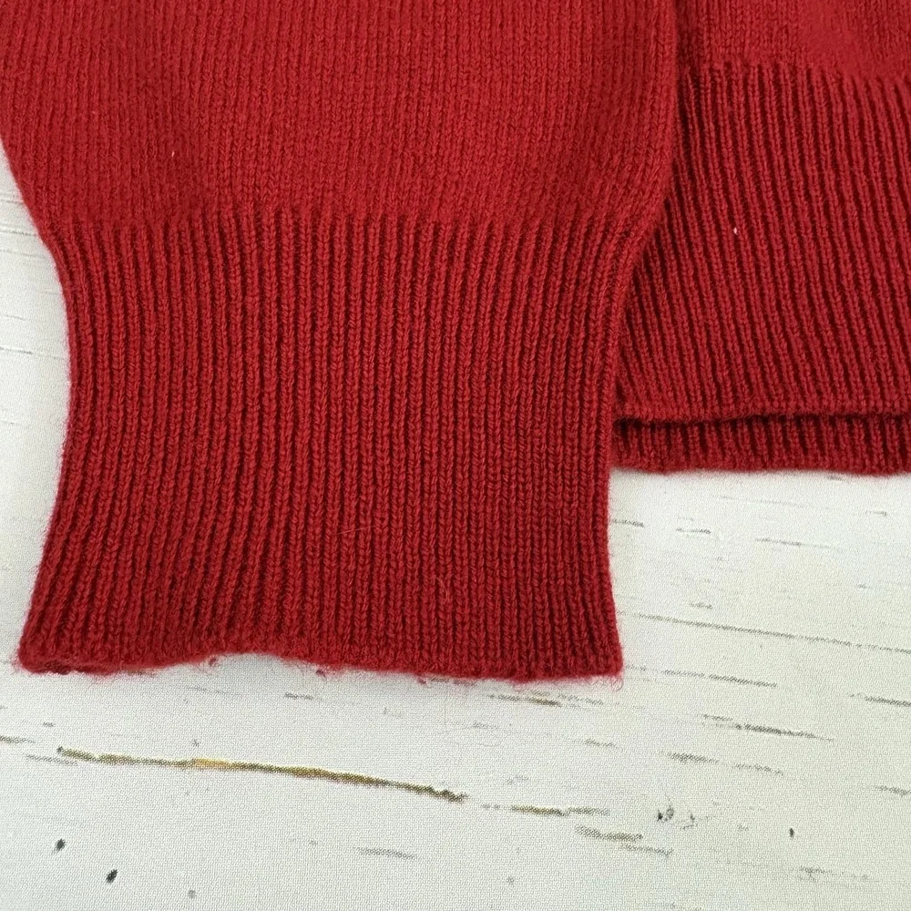 Brooks Brothers Sweater Mens M Red 3-Ply Scottish Cashmere V-Neck Knit